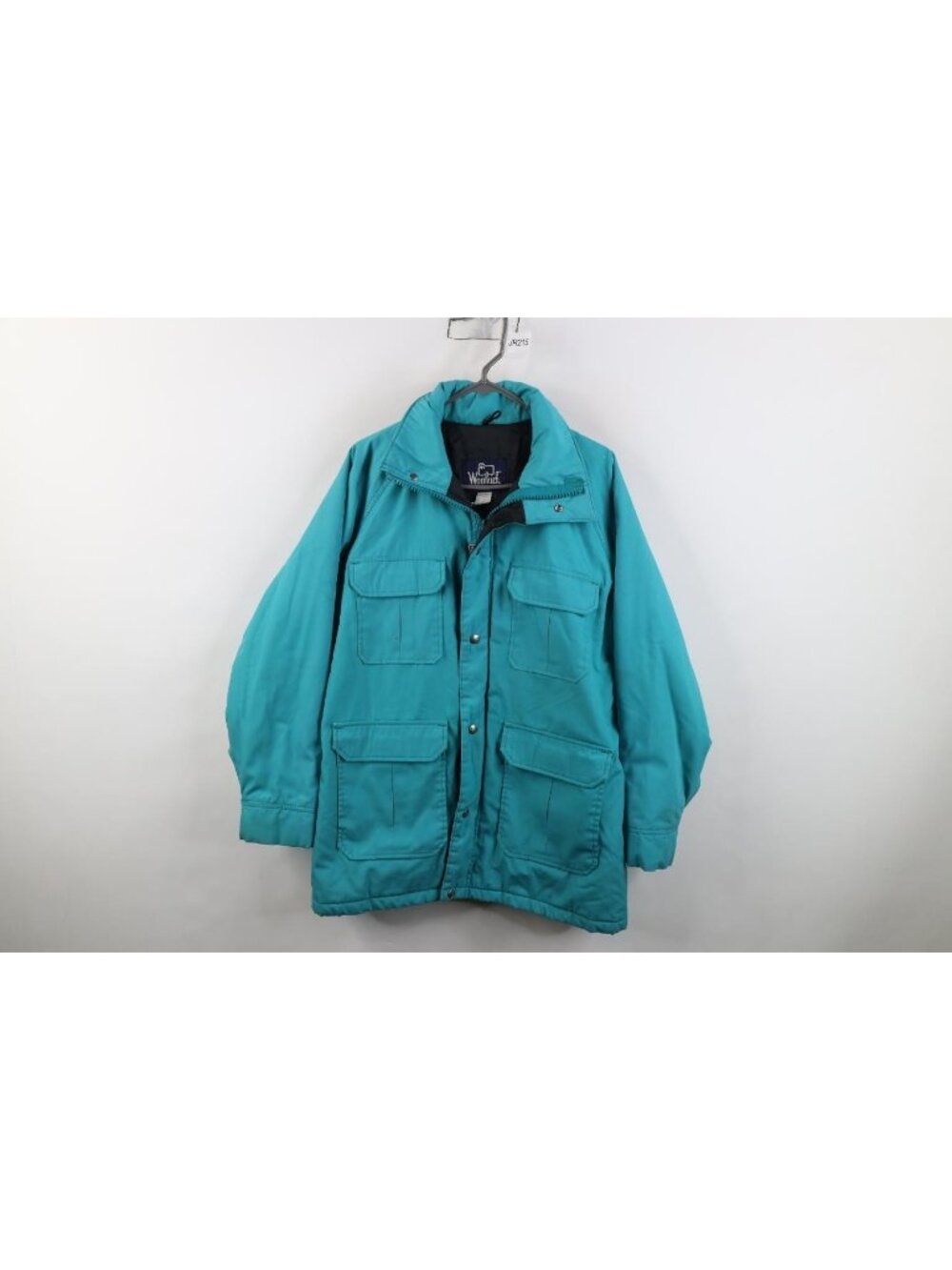 Vintage 90s Woolrich Distressed Full Zip Chore Barn Jacket Mens Size L Teal USA